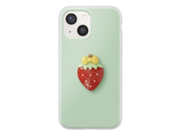 Capa Para Iphone 13 Com Motivo De Morango Em Relevo 3d E Borda Elevada
