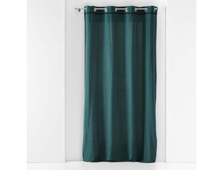 Cortina de Algodão Lavado Liso Petróleo 135 X 240 Cm DOUCEUR D'INTERIEUR
