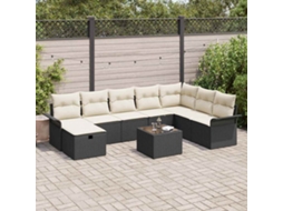 Vidaxl Conjunto De Sofá De Jardim 9 Unid. Rattan Sintético