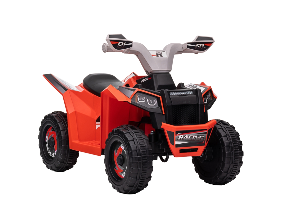 Quadriciclo Elétrico para Crianças, Veículo Movido a Bateria 6v com Direção e Ré 70l X 41,5l X 48,5h Cm Vermelho Ge