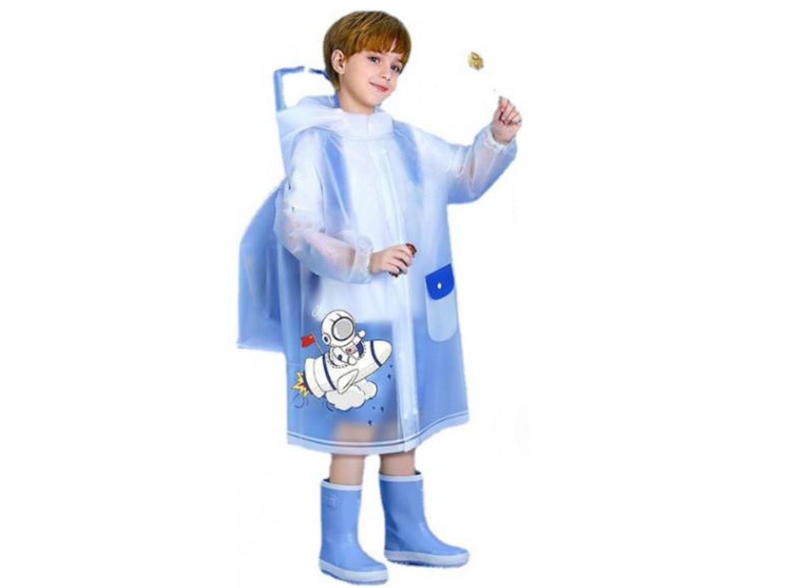 Impermeável Infantil Reutilizável com Capuz Meninos e Meninas | S/MARCA