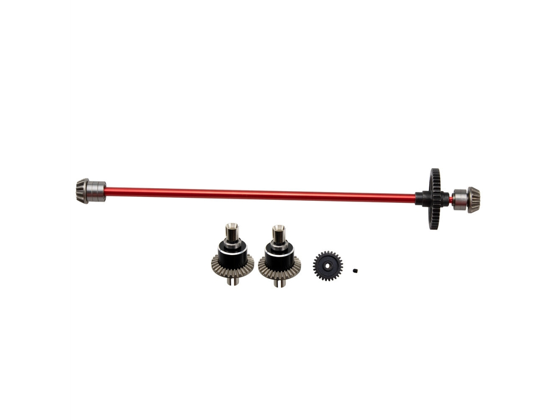 Roxo Conjunto Diferencial Eixo Transmissão Central Metal Reforçado Wltoys 124016 124019 1/12 Carros Rc Veículos Modelos Peças Reposição MDUG