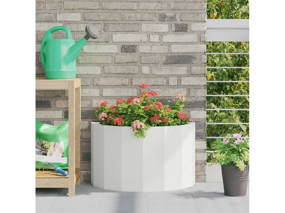 Vidaxl Floreira Branco 60 X 30 X 35 Cm Aço