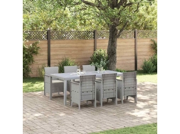 Vidaxl Conjunto De Jantar Para Jardim 7 Unid. Cinzento-claro