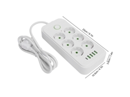 Painel De Tomadas 6 Vias Com 4 Usb E 1 Tipo C