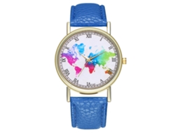 Relógio de Pulso Casal Quartz Estudante com Cinto Pu e Dial Redondo Safira