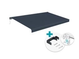 Toldo Motorizado Semi-cassete Fazzio 5x3m Cinza Com Fixação No Teto
