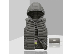 Chaqueta Sem Mangas para Homem com Capuz Removível de Cor Sólida Preto Verde Exército Azul Cinza Branco Caqui Laranja Verde Roxo Outono 2023
