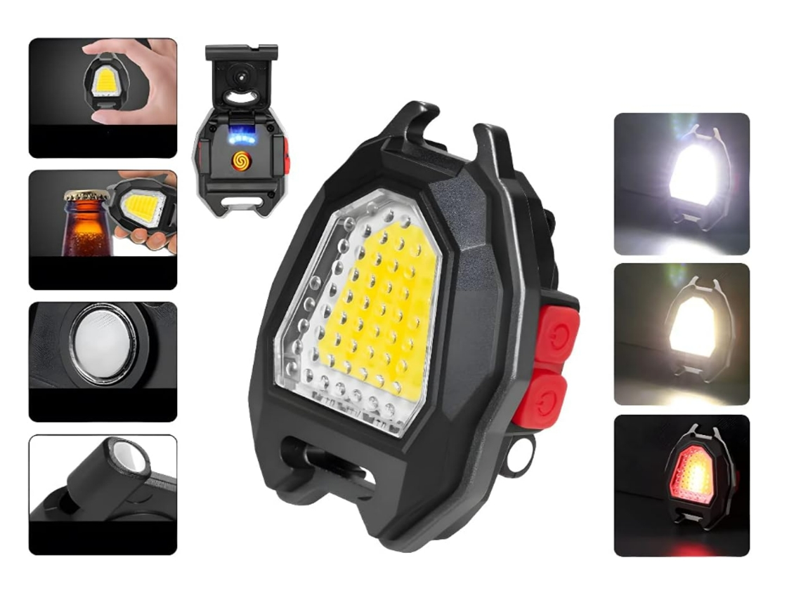 Lanterna Led Recarregável de 1000 Lúmens Lanterna Pequena À Prova D'Água 7 Modos de Luz Luz de Bolso Portátil de 500 Mah Preta YIZHOOD