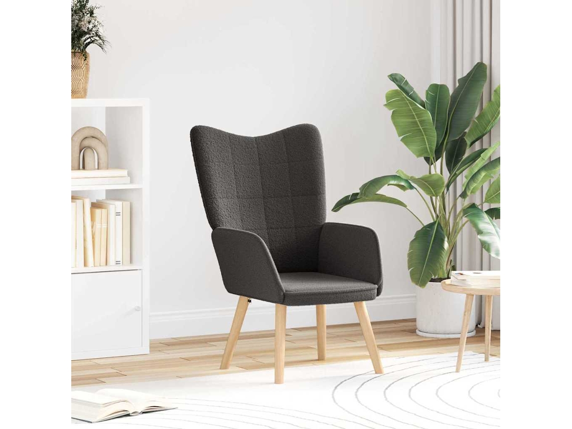 Vidaxl Poltrona Cinza Escuro 62 X 67 X 95,5 Cm Tecido Sherpa
