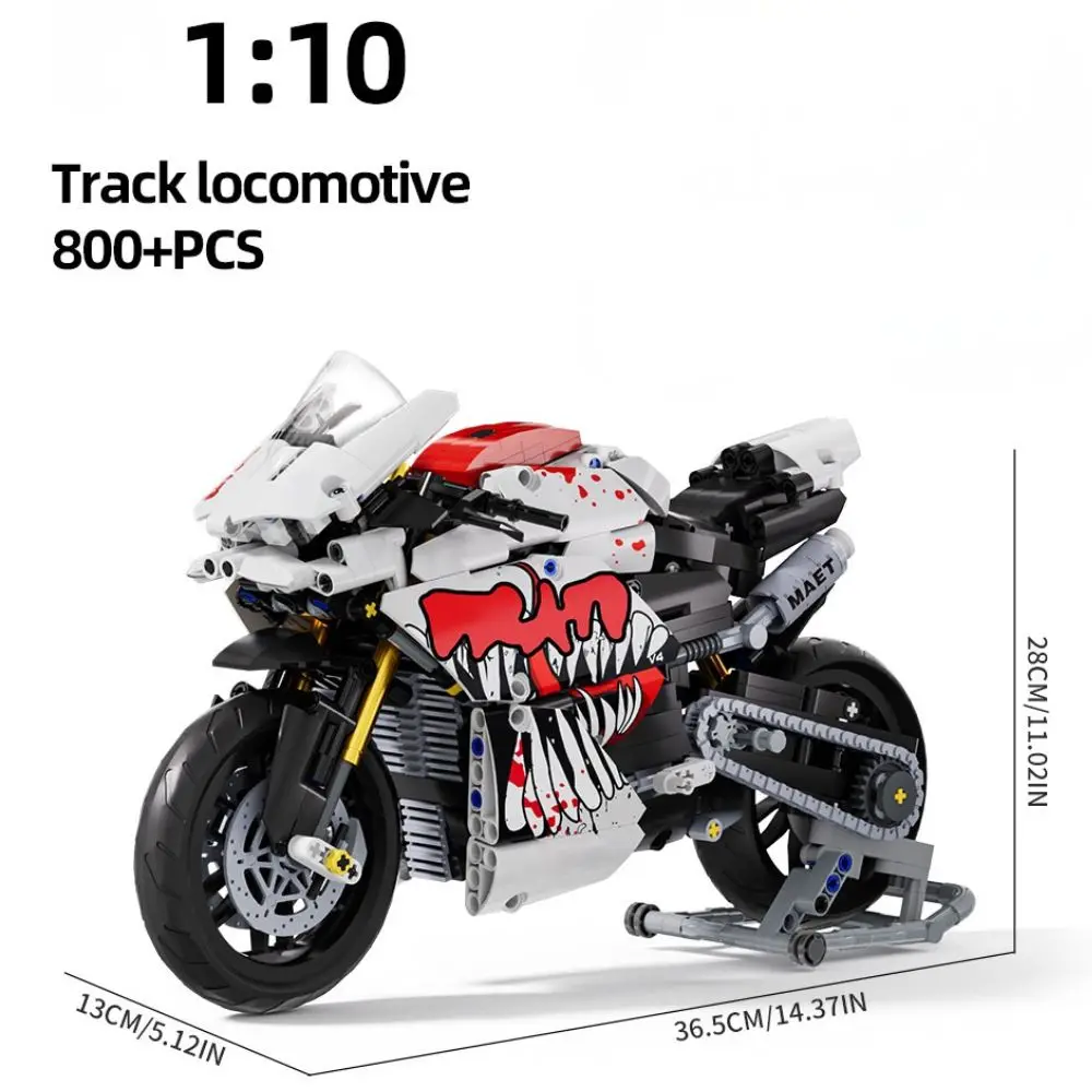 Conjunto De Blocos De Montar Para Motocicleta Mecânica Em Escala 1:10 (faça Você Mesmo).