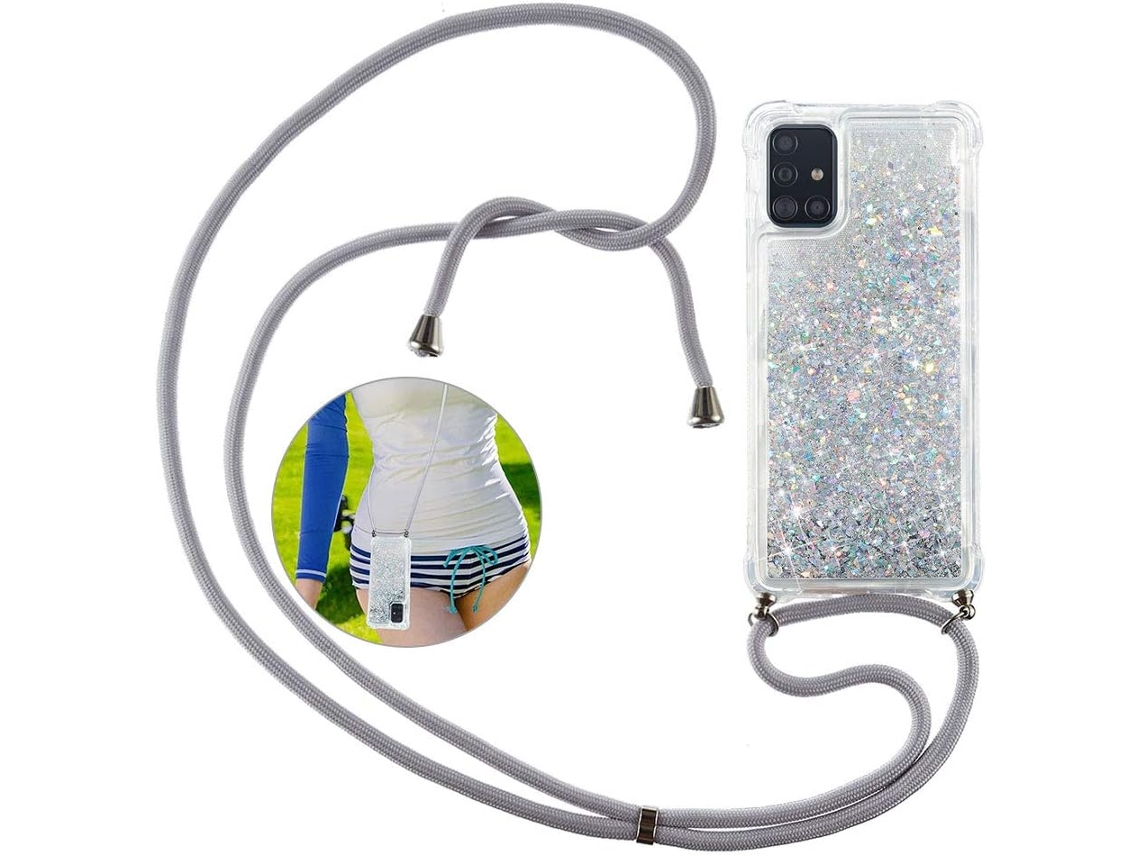 Correia Colar Concha Brilho Brilhante Movimento para Samsung Galaxy A51 5G HONGWE. Transparente