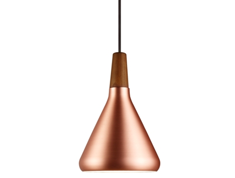 Candeeiro Suspenso DFTP Float 18 (Cobre - E27 - 1 x 60 W - Metal e Madeira)