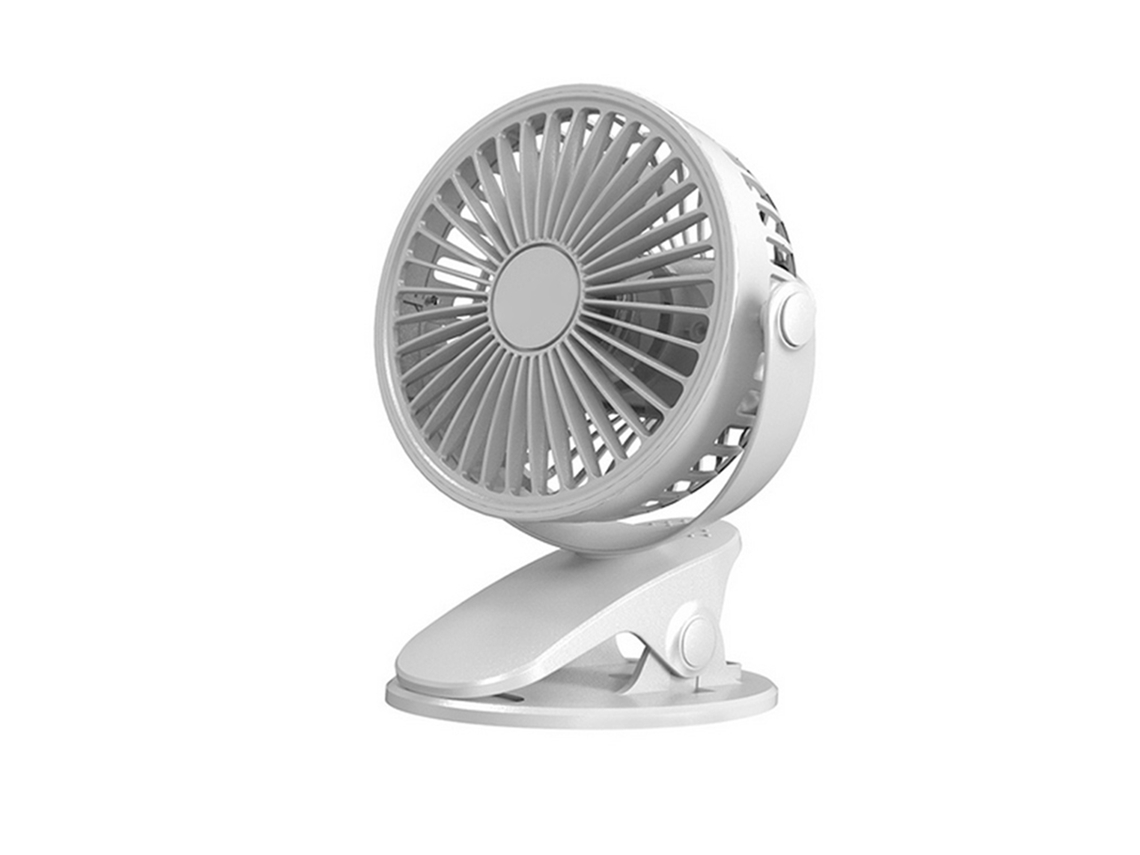 Ventilador de Mesa Portátil Silencioso com 3 Velocidades Ajustáveis e Clip On
