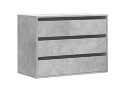 Chest Of Drawers, Chests Of Drawers Vidaxl Cinzeto Madeira Processada (80 X 41 X 58 Cm)