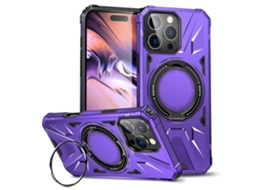 Capa Magnética Flexível E Resistente A Impactos Para Iphone 16 Pro Com Suporte De Anel E Proteção Contra Quedas, Roxa