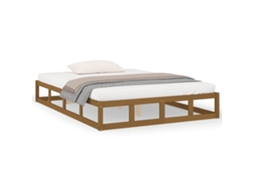 Bed Frame, Bed Frames Vidaxl Marrom Madeira (200 X 200 Cm)