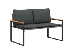 Conjunto 1 Banco De Exterior Vidaxl Cinzento Vime (115 X 65 X 72 Cm)