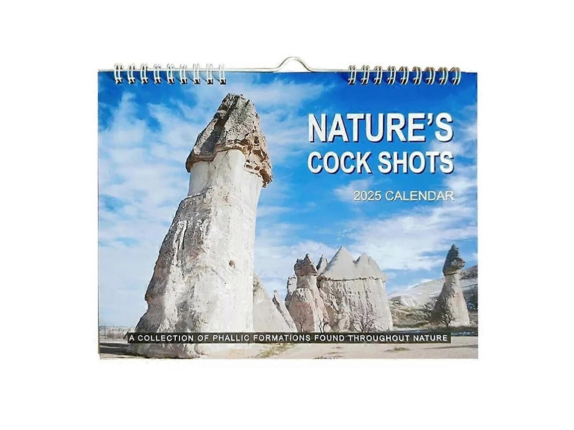 Calendário Nature' S Cock Shots 2025, Planejador Engraçado de 12 Meses, um Calendário de Parede de Paródia BRILVIBERA