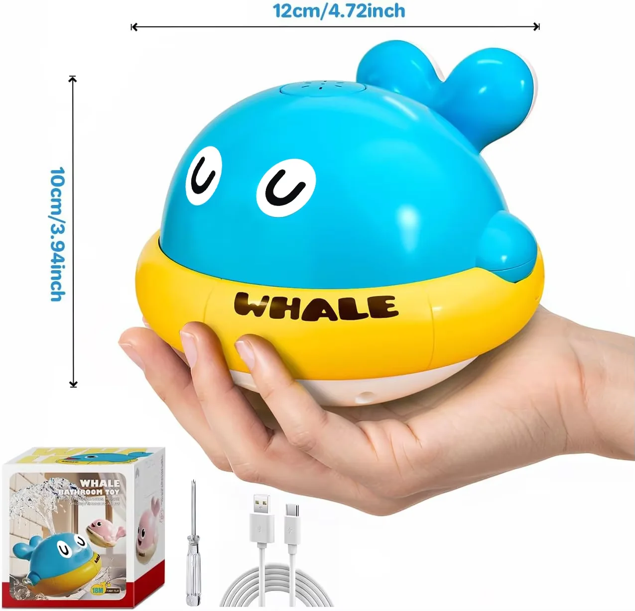 Brinquedos de Banho para Bebês, Brinquedos de Banho de Baleia com Luzes para Crianças MDUG
