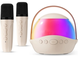 Mini máquina de karaokê sem fio Bluetooth com microfone de alta potência e luzes RGB coloridas, ideal para festas KTV em família Yizhood