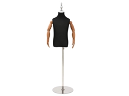 Vidaxl Mannequin Ajustável De 120-150 Cm Com Base Unisexo Pp Preto