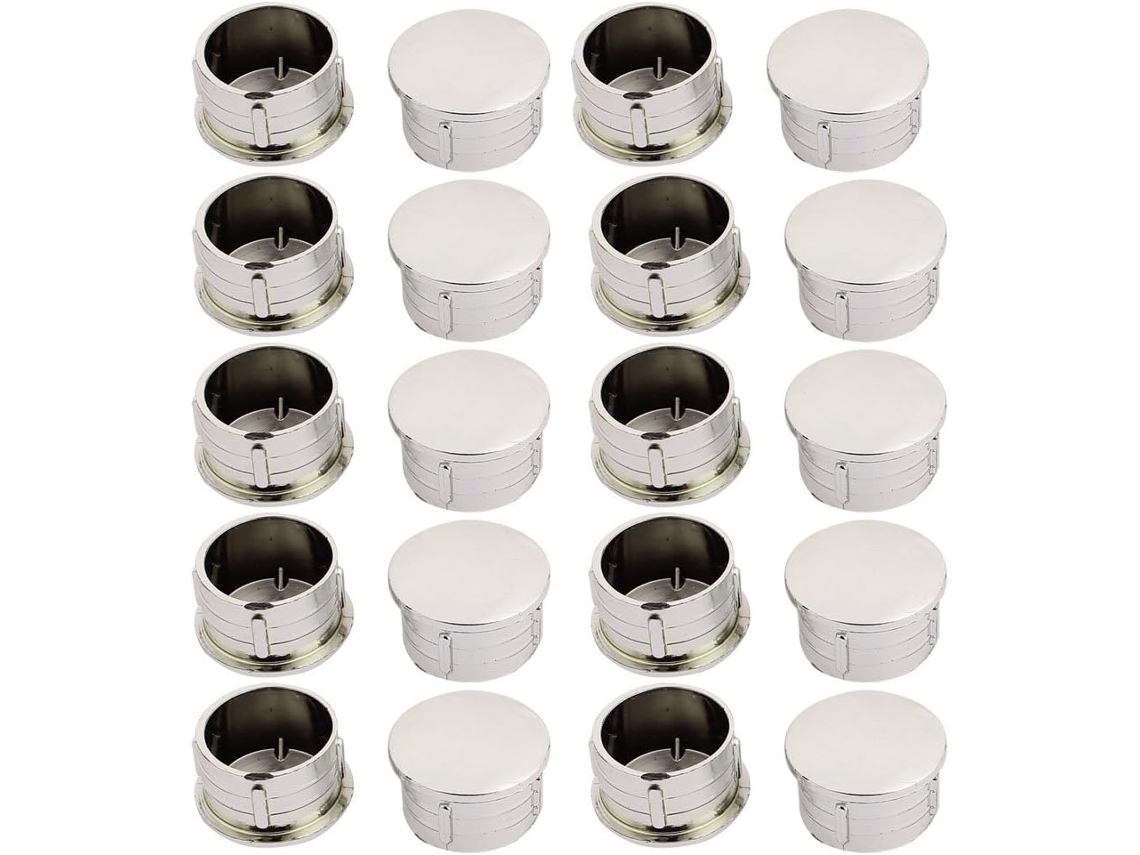 Conectores de Cabo Redondos Plástico para Móveis, Tampas Furo Montagem Embutida, 25mm Diâmetro, 20 CHABERLU