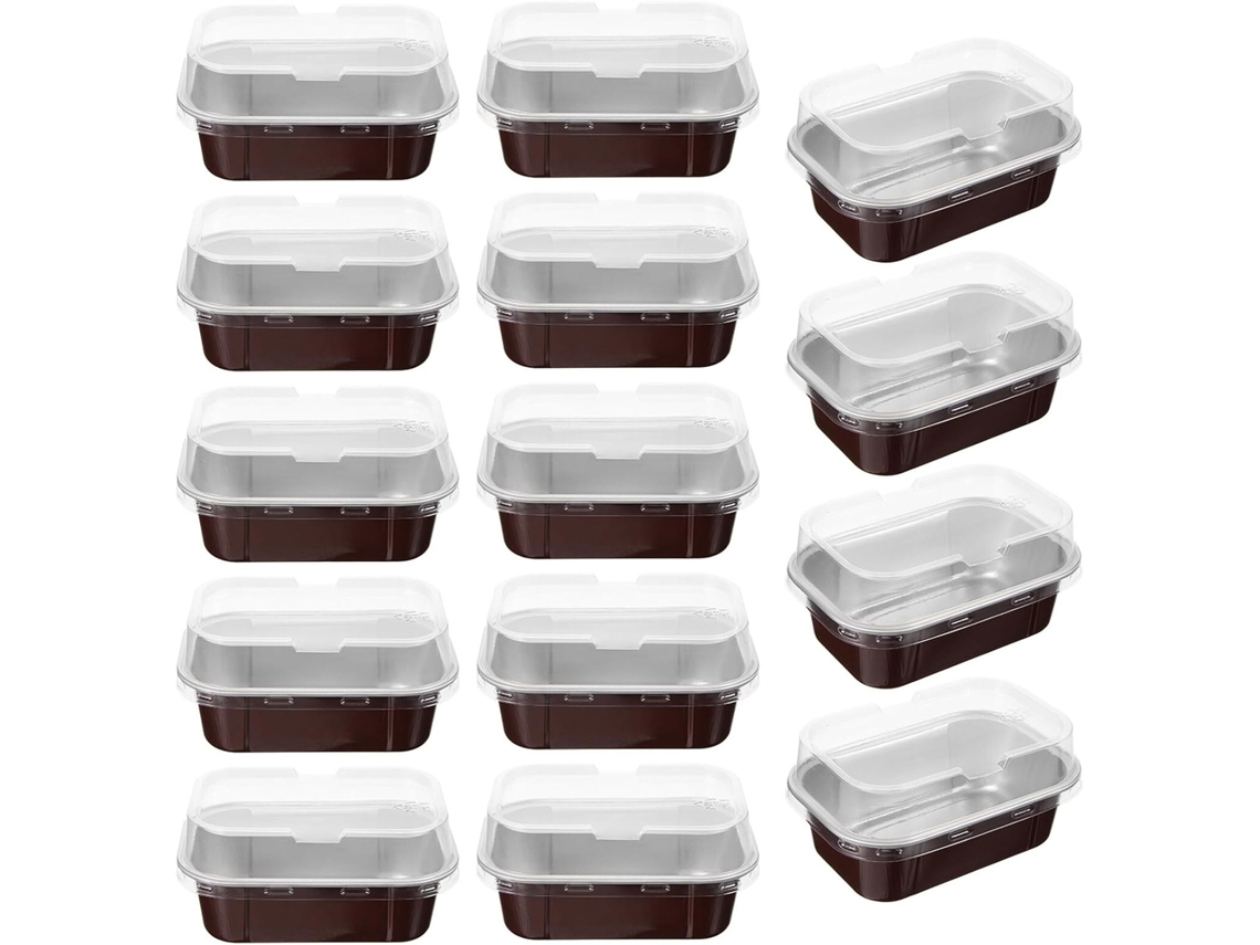 Caixas Individuais De Alumínio Tofficu Com Tampas, 50 Unidades, Ideais Para Assar Muffins E Armazenar Alimentos Em