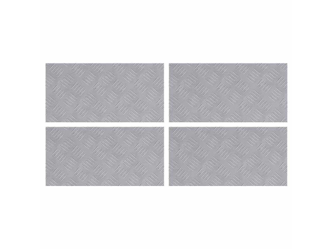 Conjunto 4 Degraus De Escada Vidaxl Prateado Alumínio (50 X 25 Cm)