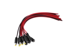 10pcs Cabo De Alimentação Dc Macho E Fêmea 12v Para Câmera De Segurança Cctv Preto E Vermelho