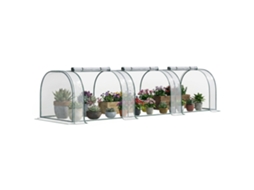 Estufa para Jardim Estufa Pequena para Cultivo de Plantas com 3 Janelas 350x100x80 Cm Transparente e Verde Ge