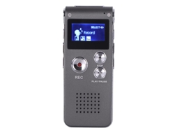 Gravador De Áudio Digital Multifuncional De 8gb Com Mp3 Player É Ideal Para Gravar Entrevistas, Conversas E Reuniões Yizhood (cinza)