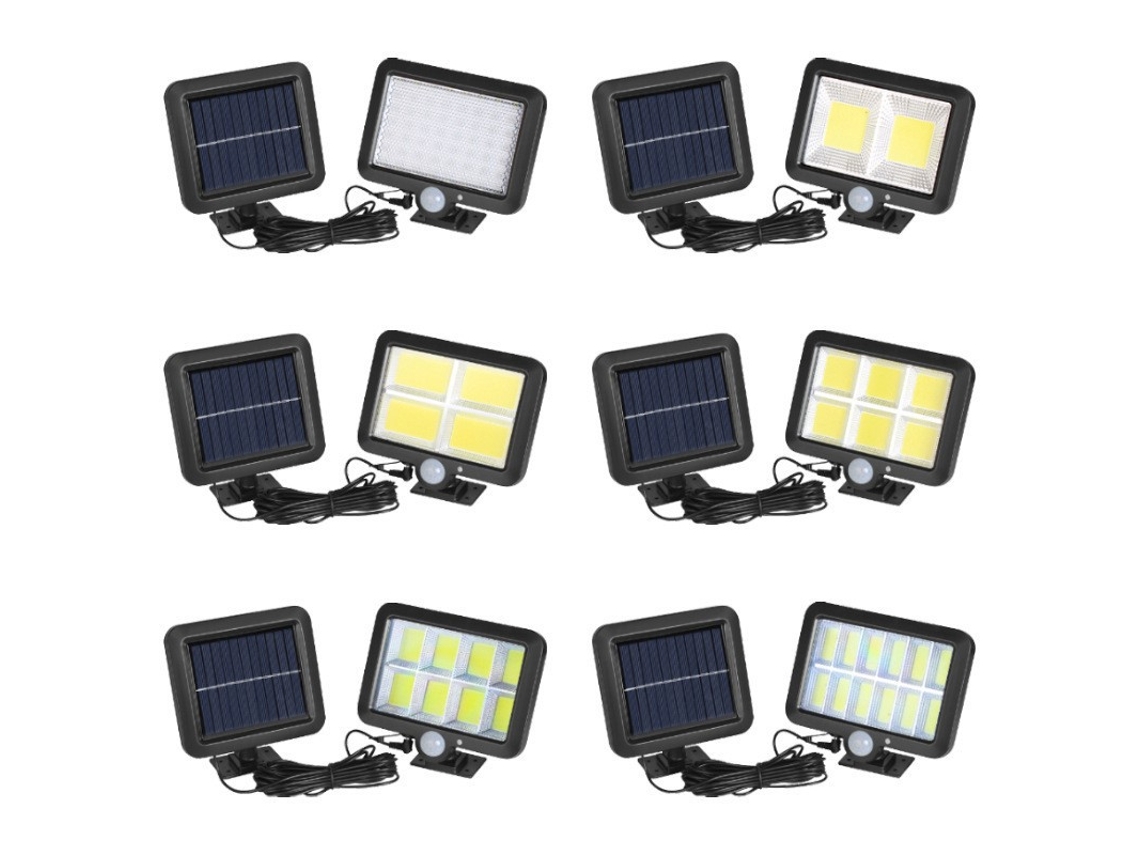Luz Solar Led 100 Cob 500 Lm Ip65 Com Sensor De Movimento