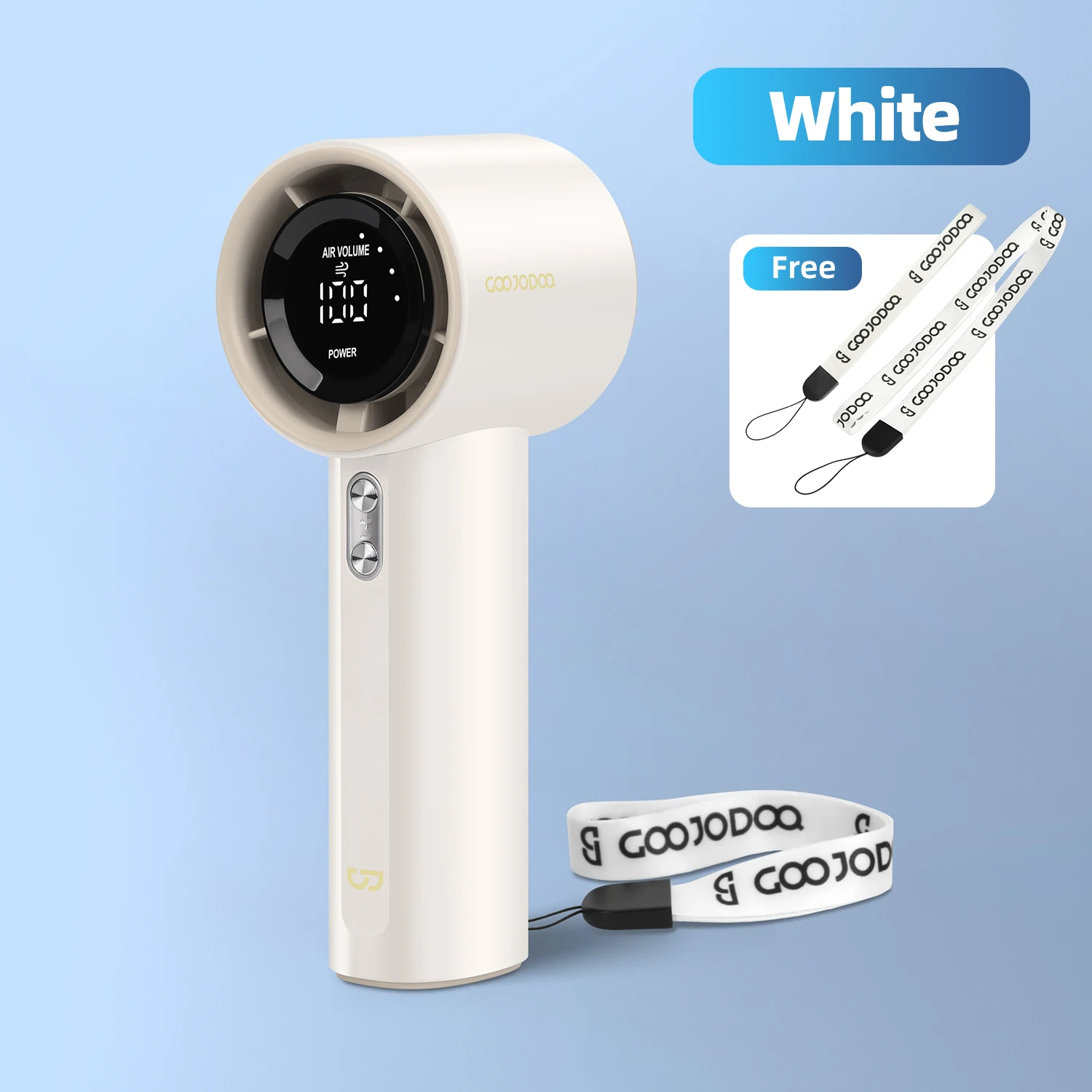 Mini Ventilador Turbo MDUG recarregável de alta velocidade, portátil e de mão (branco)