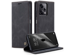 Capa De Celular Anti-queda Estilo Retrô Em Couropreto - Redmi Note 9s