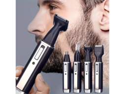 Aparador De Pelos Masculino 4 Em 1 - Recarregável Usb, Cabeçotes Laváveis, 45 Dias De Autonomia Para Barba, Nariz E Corpo