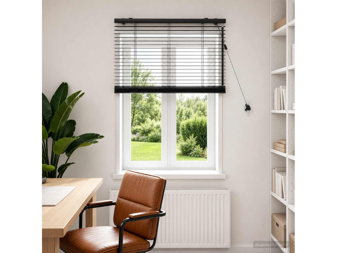 Vidaxl Cortina Veneziana Preto 80 X 160 Cm 35 Mm