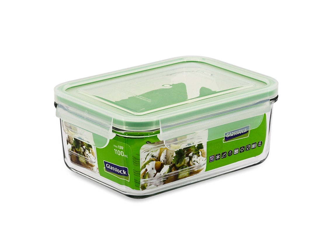 Recipiente de vidro temperado hermético retangular 1.1L GLASSLOCK