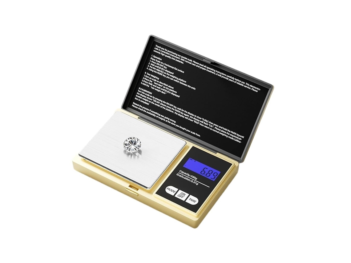 Balança Digital De Bolso Joias Ouro, Capacidade De 500g 0, 01g Ideal Medir E Pesar Ouro Funciona Com 2 Pilhas