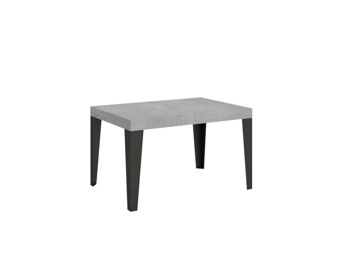 Mesa de Jantar Extensível 90X140/244 Cm Flame Cimento Quadro Antracite