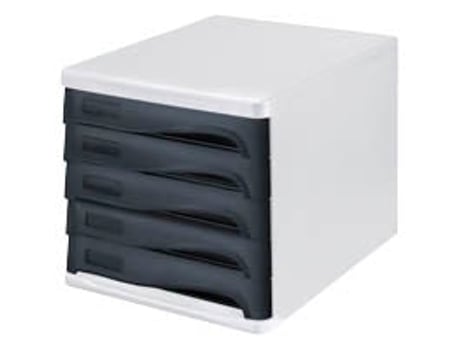 Caixa de gaveta preta Din A4 com 5 gavetas Helit (h6129998)
