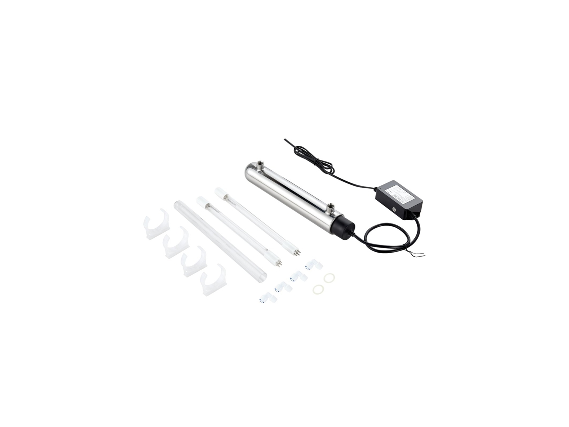 Purificador de água ultravioleta Vevor 12W 1GPM com caixa de aço inoxidável