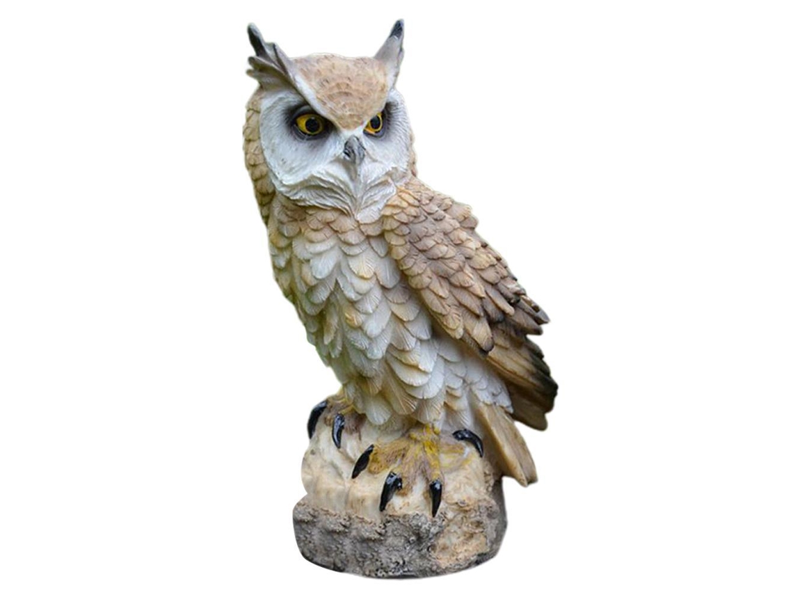 Figura De Coruja De Resina Decorativa Para Jardim