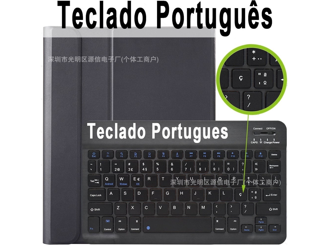 Capa Com Teclado Para Tablet Lurelia, Compatível Com Xiaomi Poco Pad 12.1 2024, Preto Obsidiana, Teclado Bluetooth