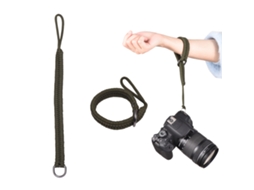 Alça de pulso universal ajustável de 35 cm com sistema de liberação rápida para câmeras DSLR e mirrorless.