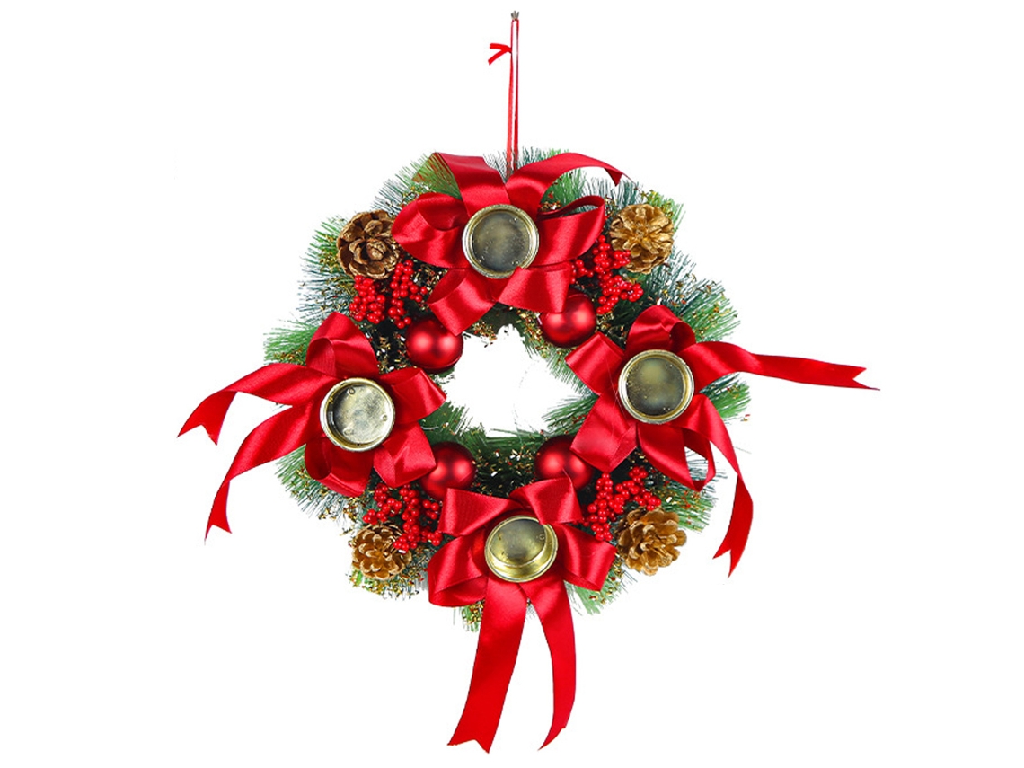 Grinalda de Natal com Suporte para Vela Decoração de Centro de Mesa NEVEANCE