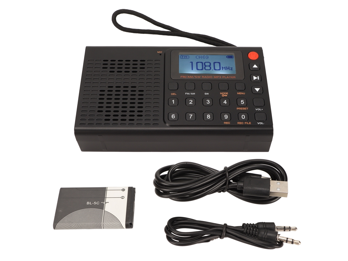 Rádio Bluetooth Portátil Com Mp3 E Alarme