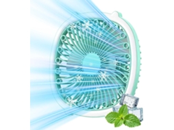 Ventilador De Mesa Recarregável Via Usb Com 3 Velocidades E Suporte