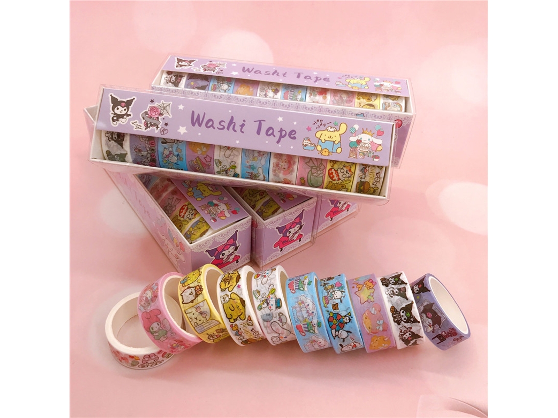 10 St 15mm2m Com Fita Washi De Desenho Animado Para Mascaramento Decorativo Kawaii Aquaforge