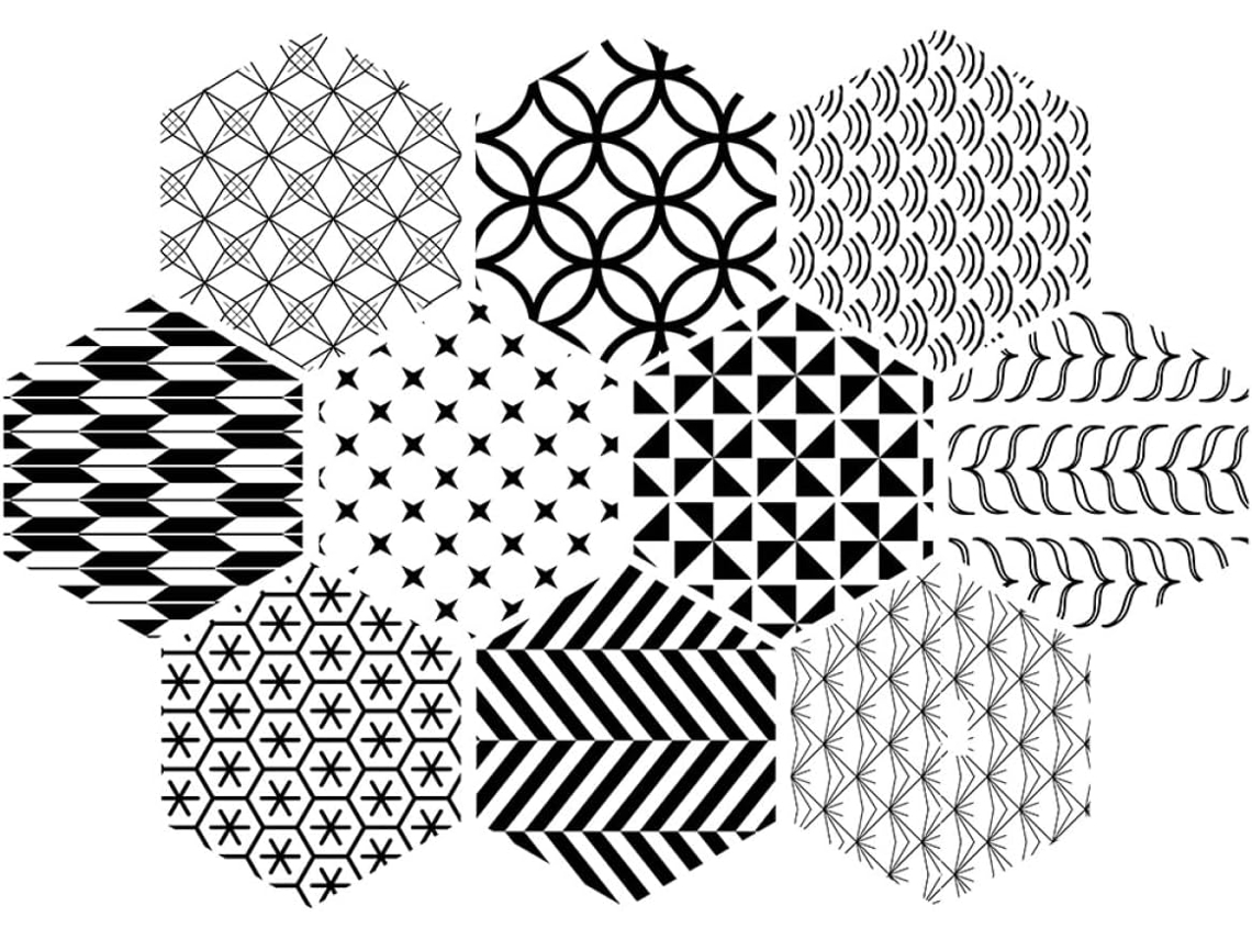 Adesivos Hexagonais Antiderrapantes Impermeáveis Pvc Decoração Prática Segura Conjunto 10 Peças Pisos Cozinha GOKOCO